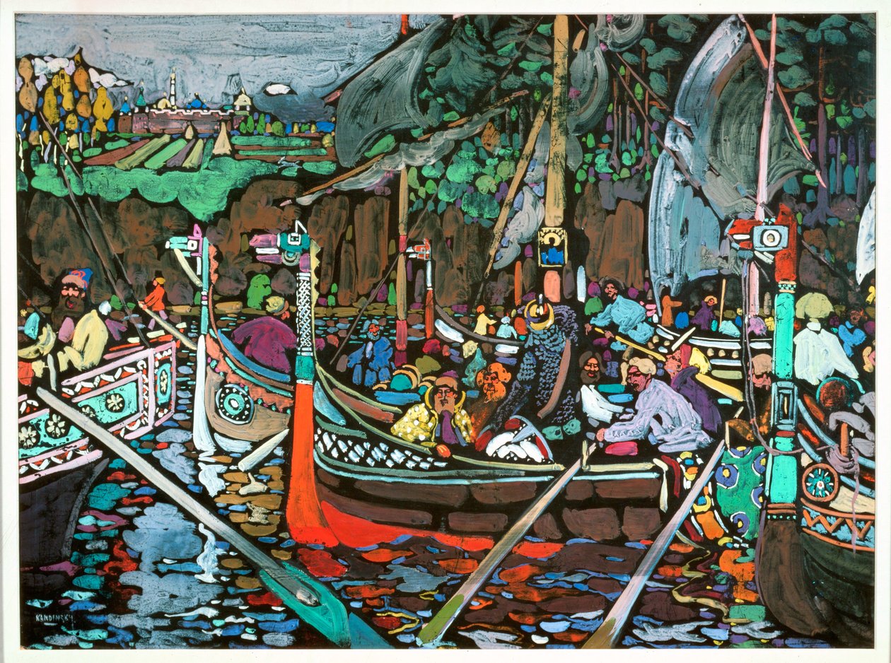 Le chant de la Volga (peinture sur toile) - Wassily Kandinsky