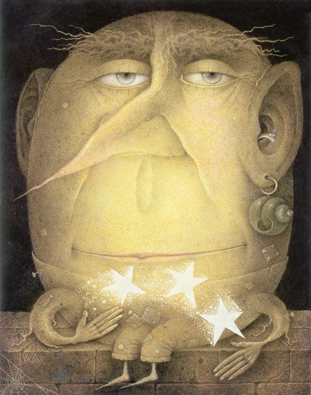 Catch a Falling Star (crayon et crayon de couleur sur papier) - Wayne Anderson