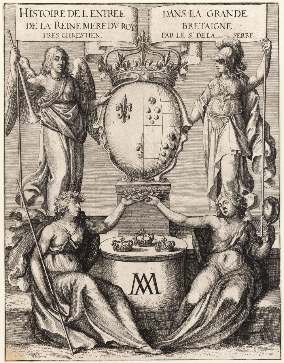 La Serre. Entrée de la reine mère en Grande-Bretagne. État 2 - Wenceslaus Hollar