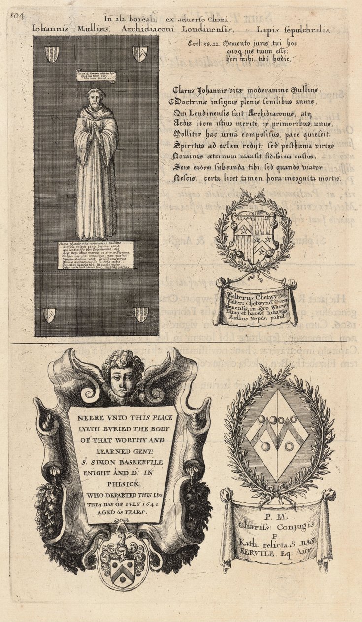 Mullins et Baskerville (monument). État 2 - Wenceslaus Hollar