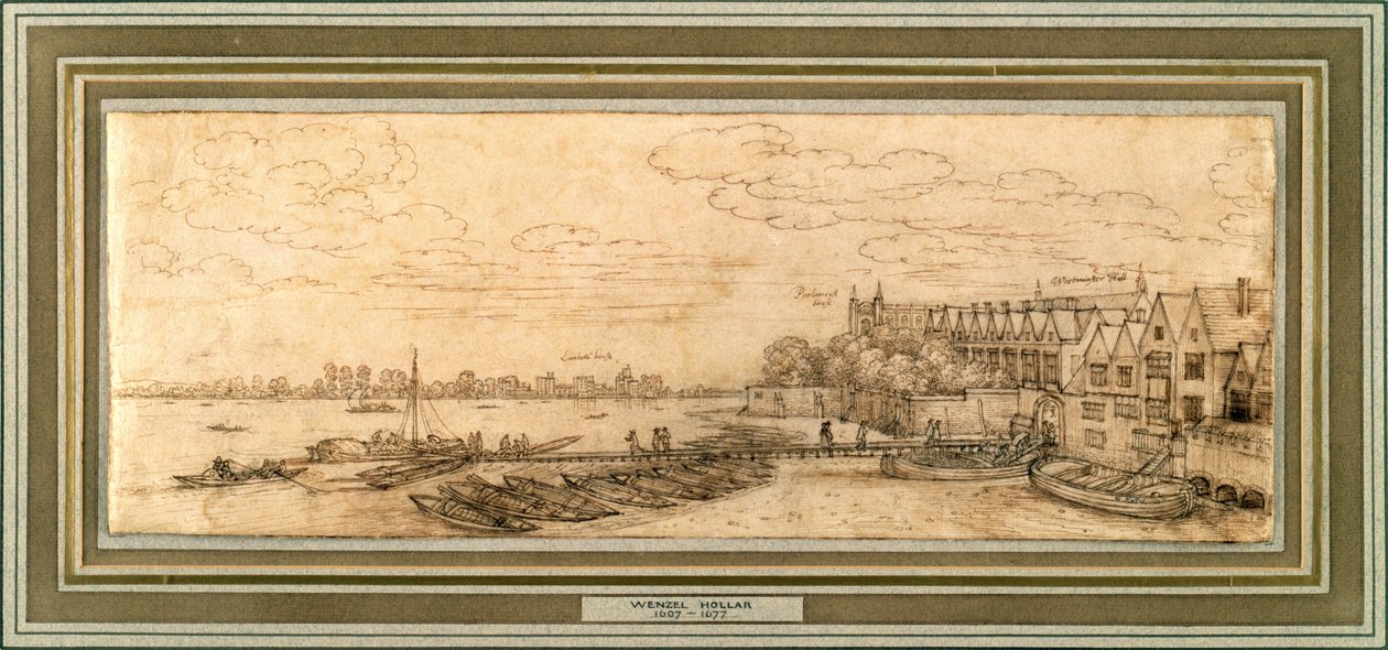La Tamise en dessous du quai de Westminster, vers 1638 - Wenceslaus Hollar