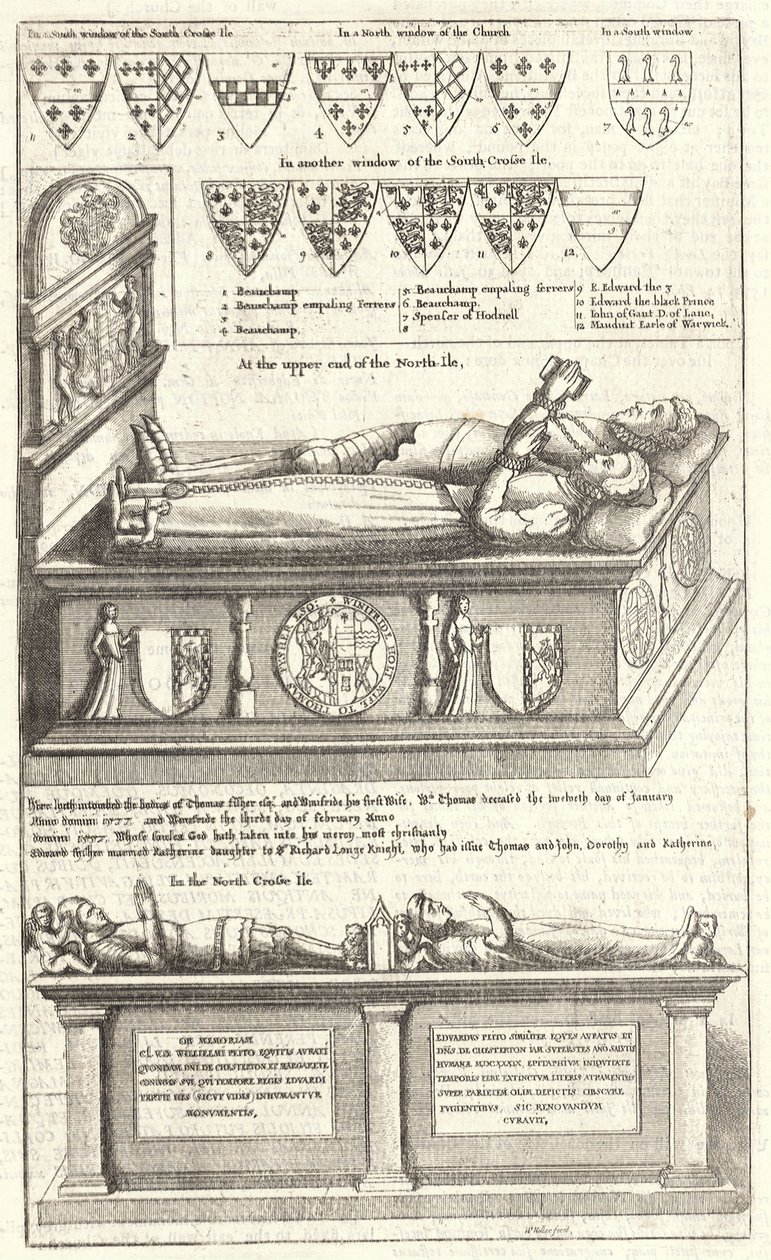 Thomas Fisher et Sir William Petto (monument) - Wenceslaus Hollar