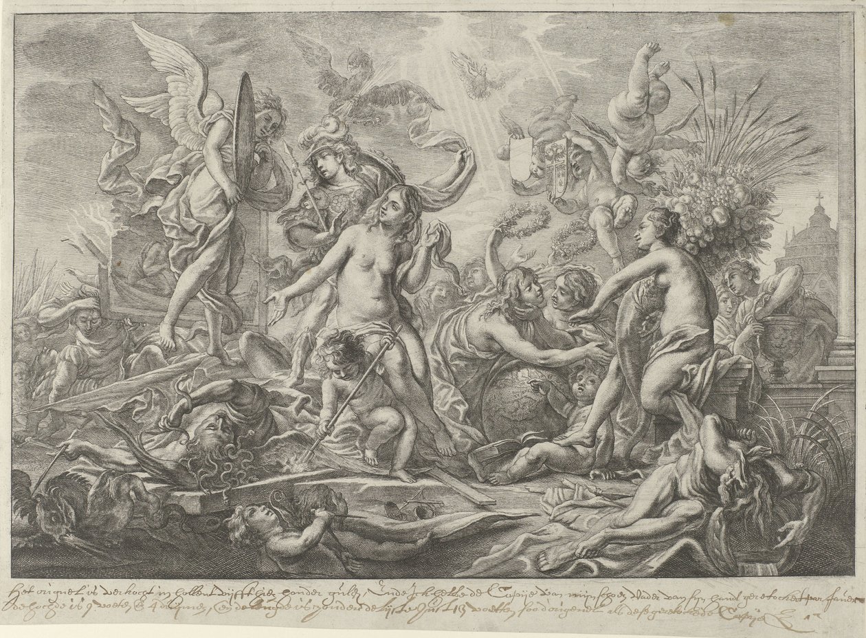 Allégorie sur la Paix de Westphalie, 1648 - Wenceslaus Hollar