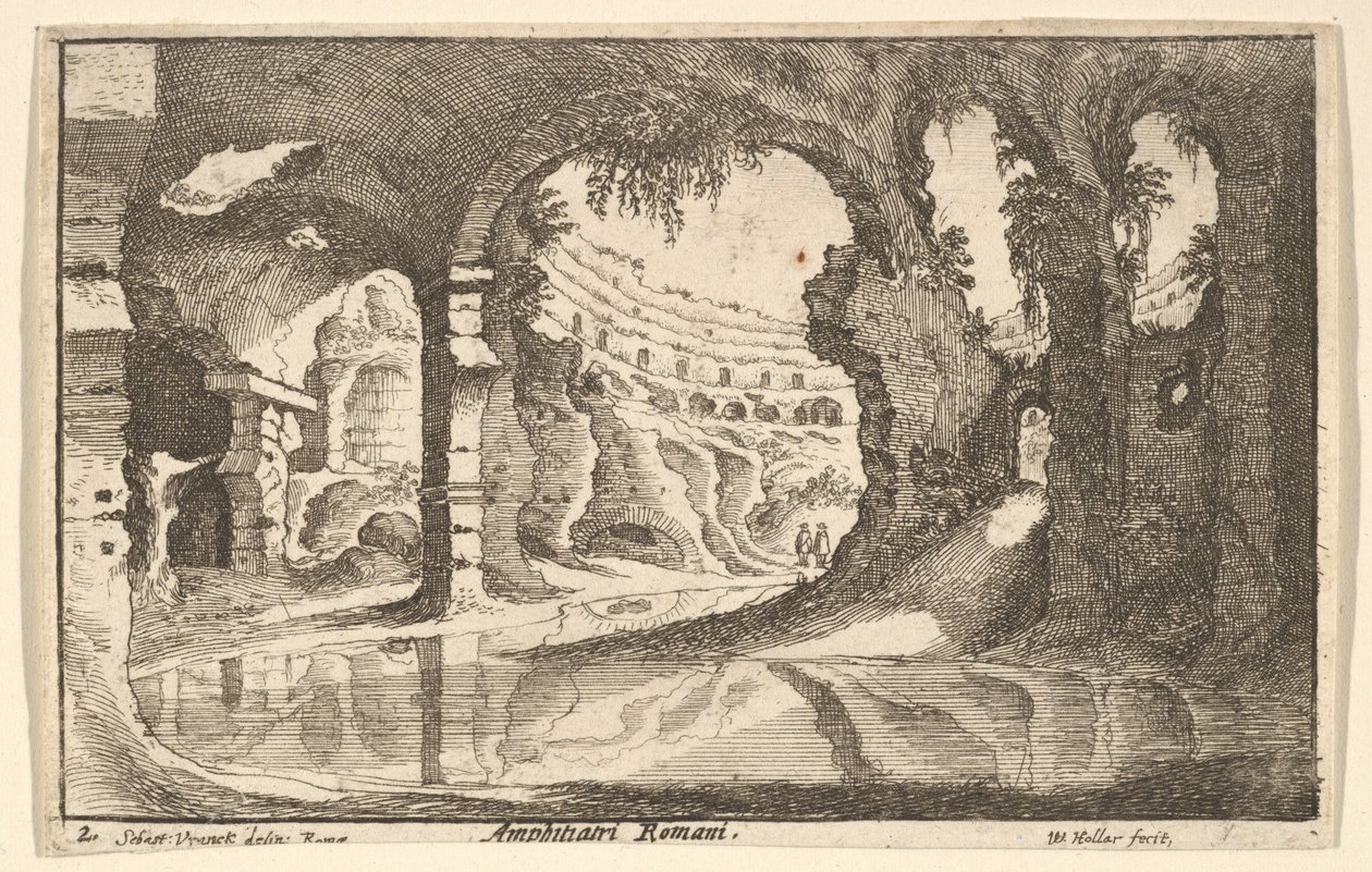 Amphithéâtre romain, vers 1650 - Wenceslaus Hollar