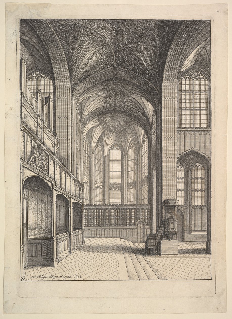 Chapelle de Brays dans la Chapelle St. Georges, Windsor., 1663 - Wenceslaus Hollar