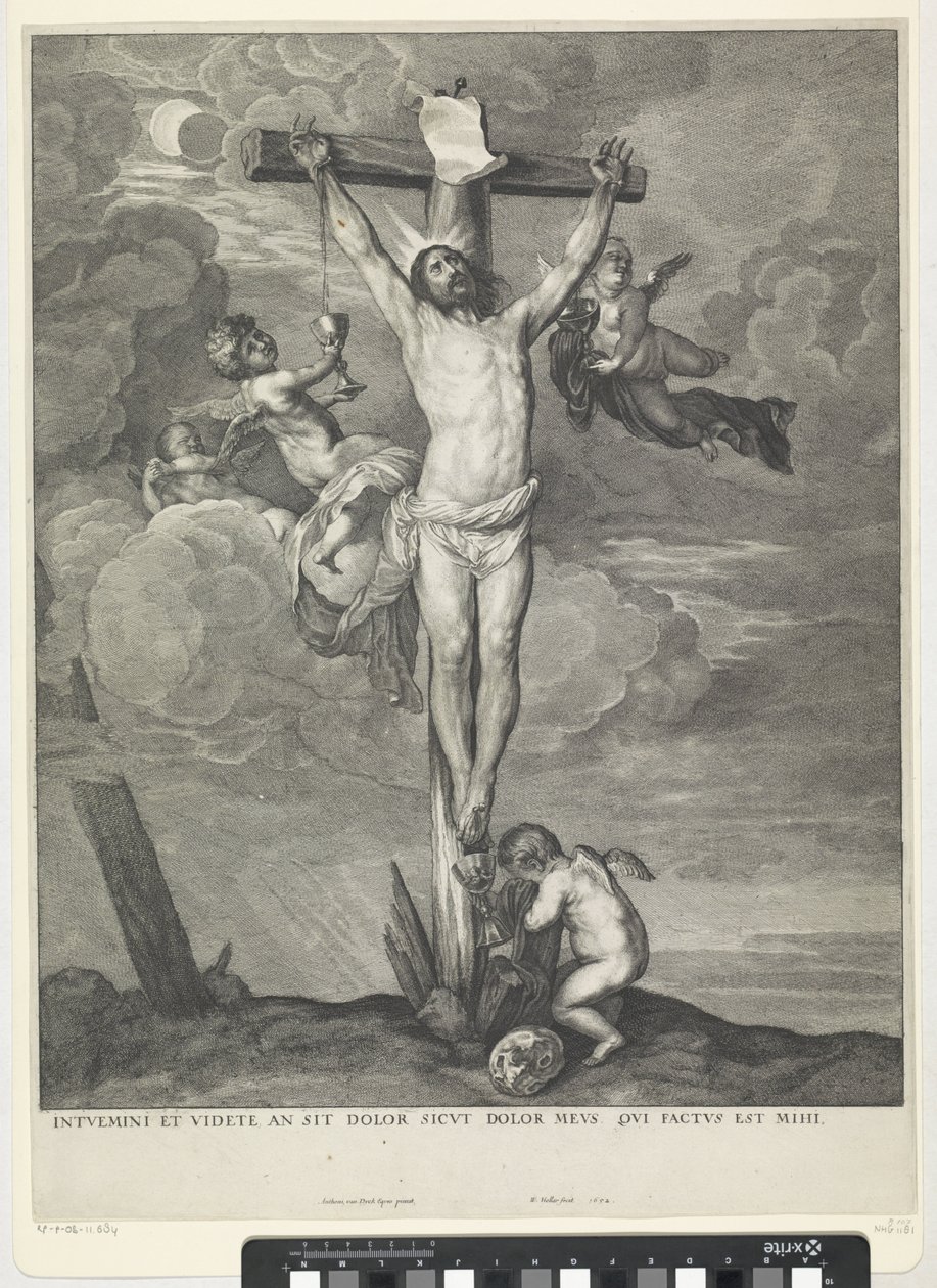 Le Christ en croix avec des anges - Wenceslaus Hollar