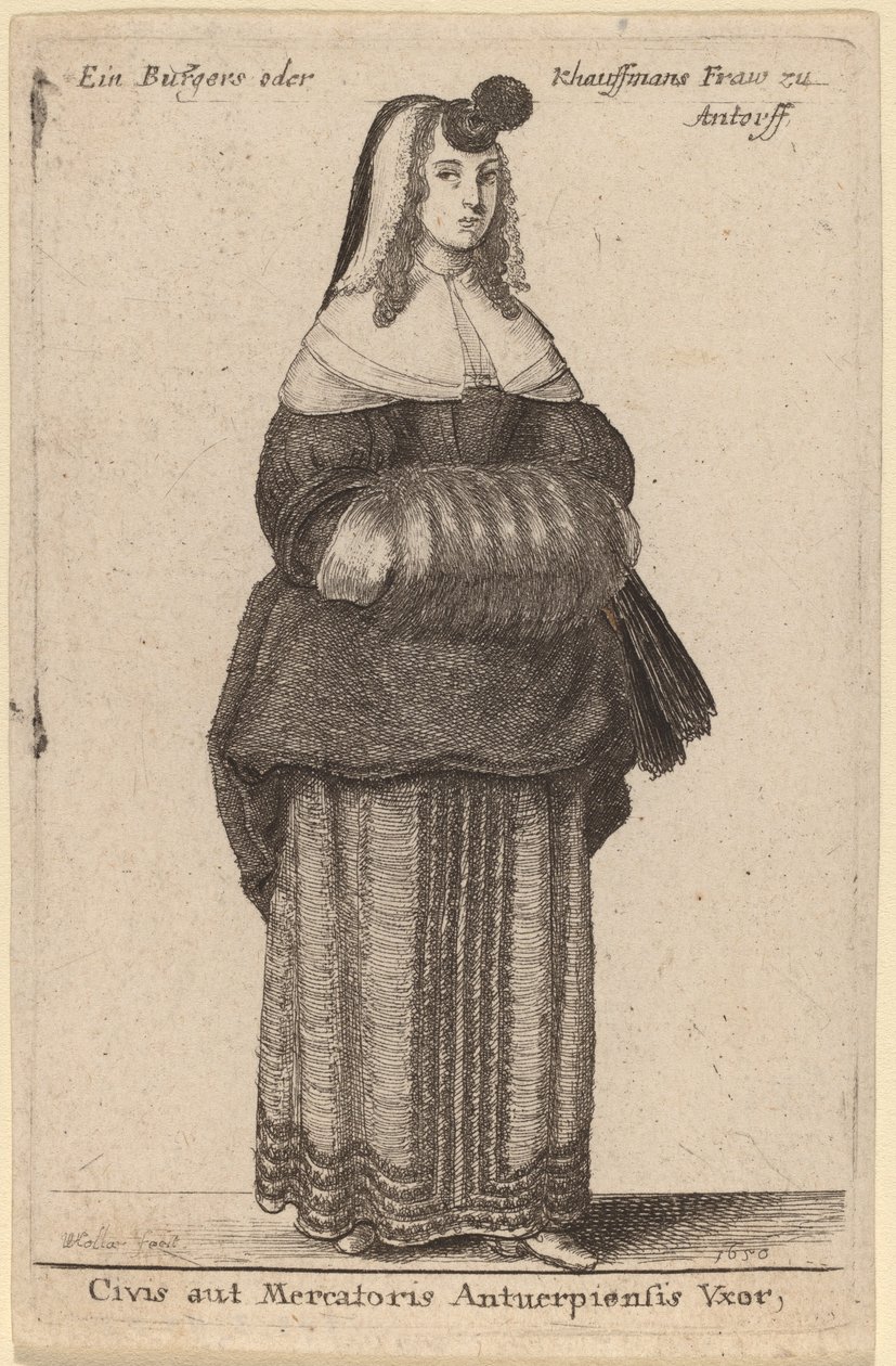 Ciuis aut Mercatoris Antuerpiensis Vxor - Wenceslaus Hollar