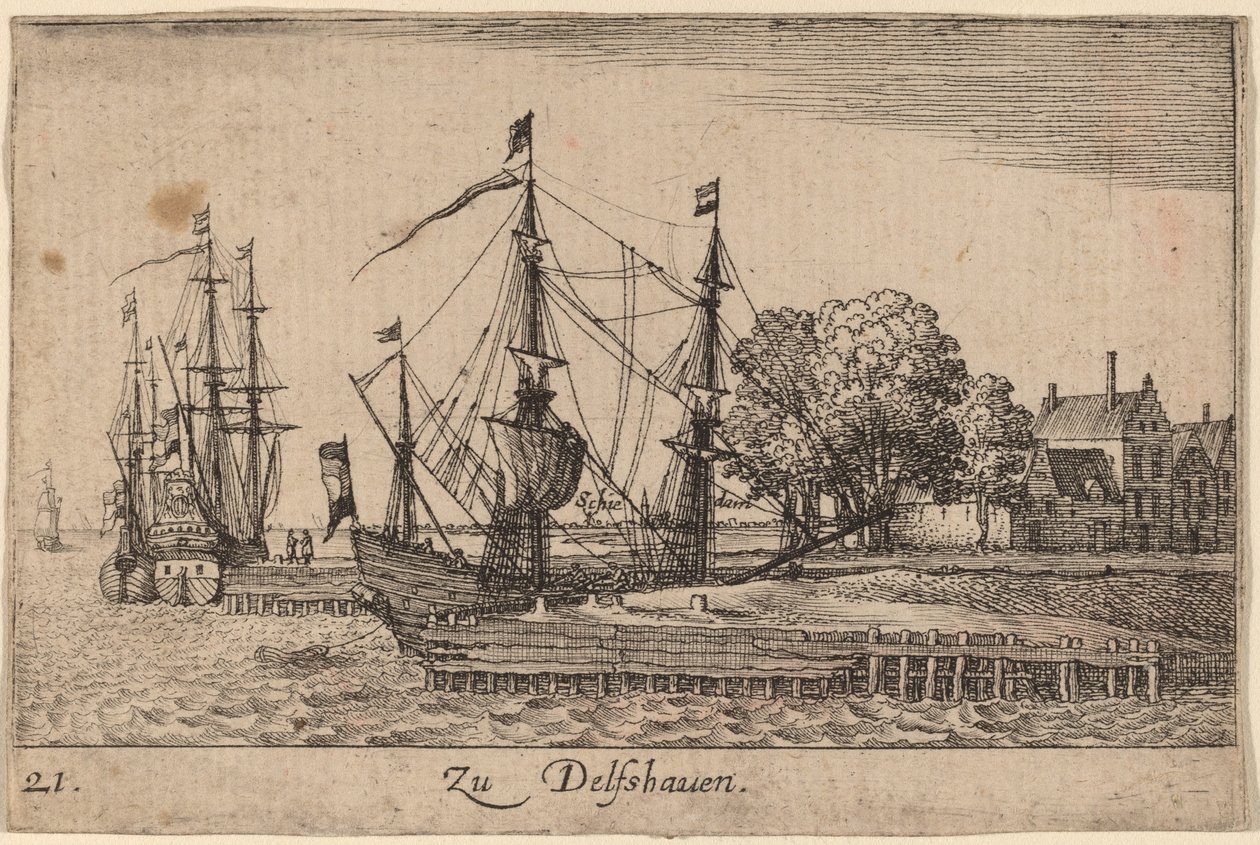 Delfshaven - Wenceslaus Hollar