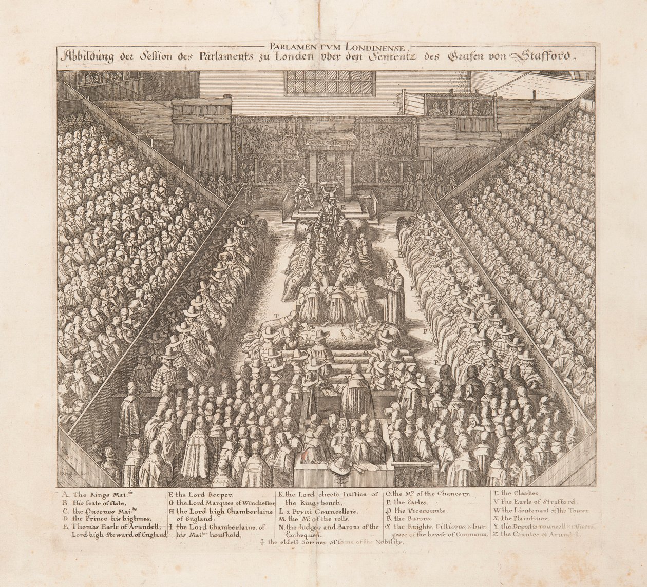 Représentation de la session du Parlement de Londres sur la sentence du comte de Stafford, vers 1642 - Wenceslaus Hollar