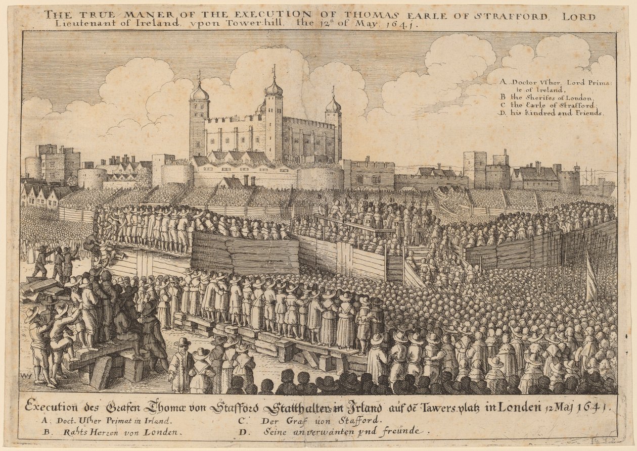 Exécution de Thomas Wentworth - Wenceslaus Hollar