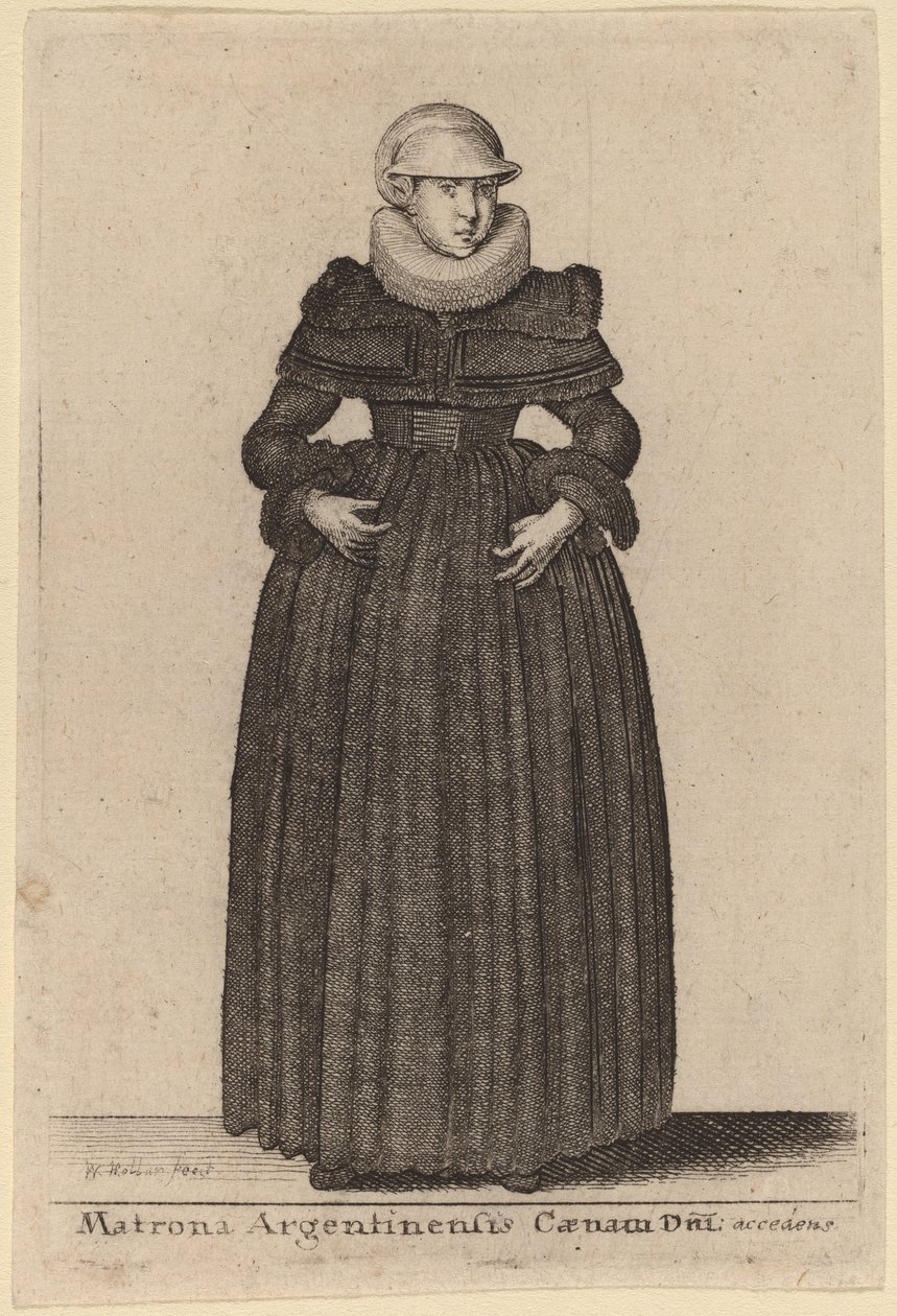 Matrona Argentinensis Caenam Dni Accedens e des Nymphs - Wenceslaus Hollar