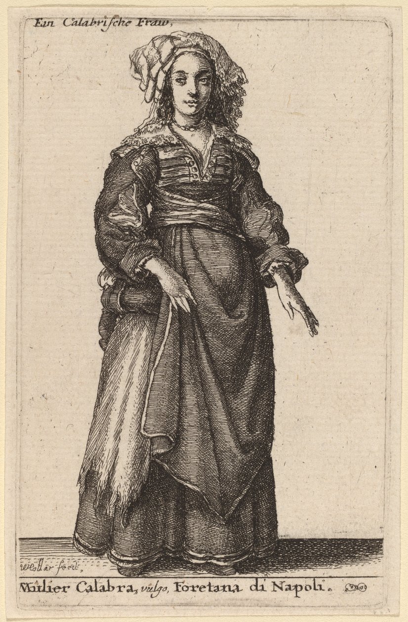 Mulier Calabra, Vulgo, Foretana di Napoli - Wenceslaus Hollar
