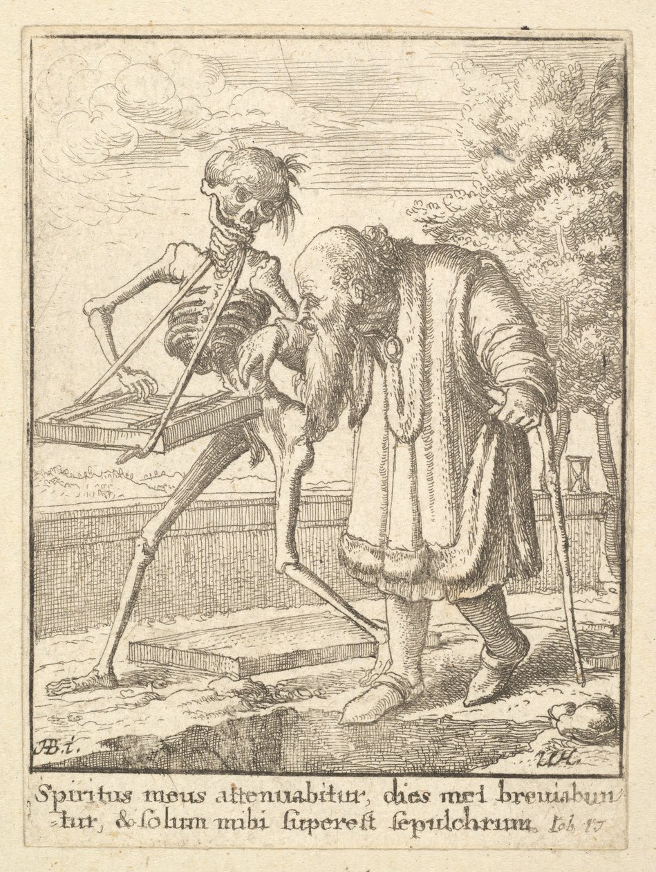 Vieil homme, de la Danse macabre, 1651 - Wenceslaus Hollar
