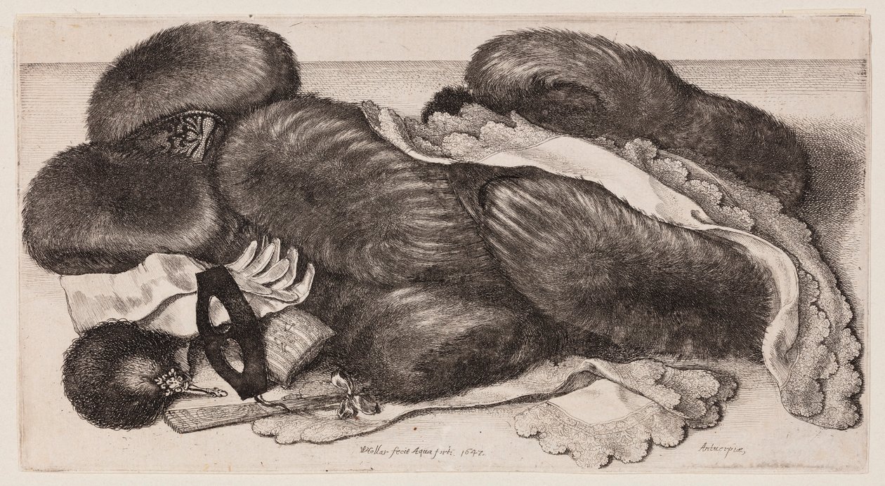 Assortiment de manchons, gants et écharpes - Wenceslaus Hollar