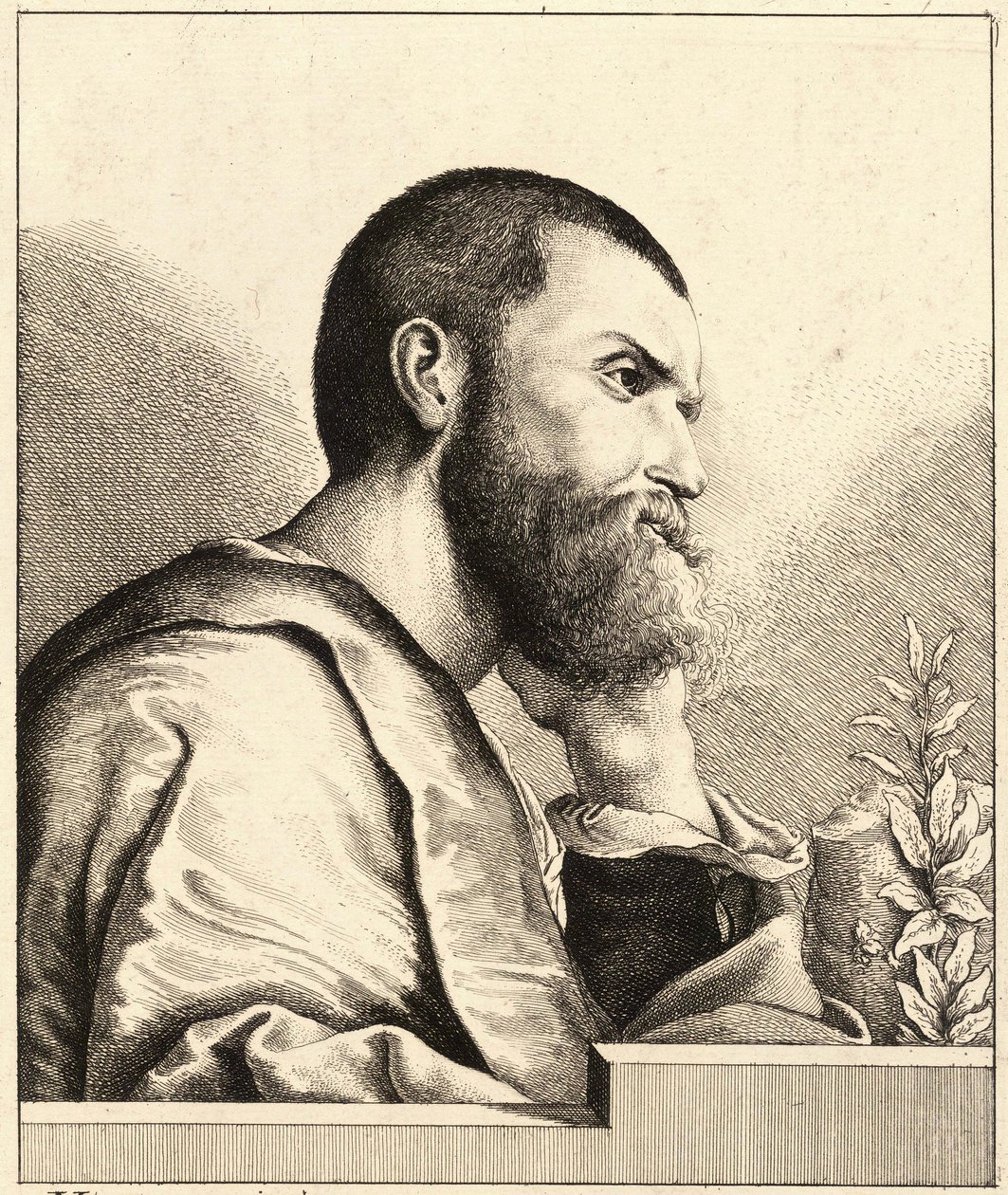 Portrait de Pietro Aretino jeune homme vers 1650 - Wenceslaus Hollar