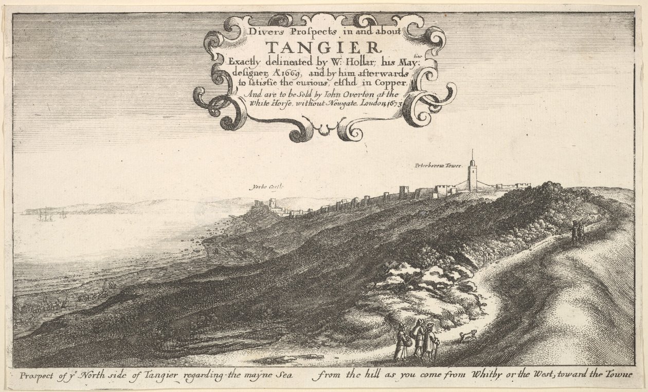 Perspective du côté nord de Tanger regardant la mer principale depuis la colline en venant, avant 1673 - Wenceslaus Hollar