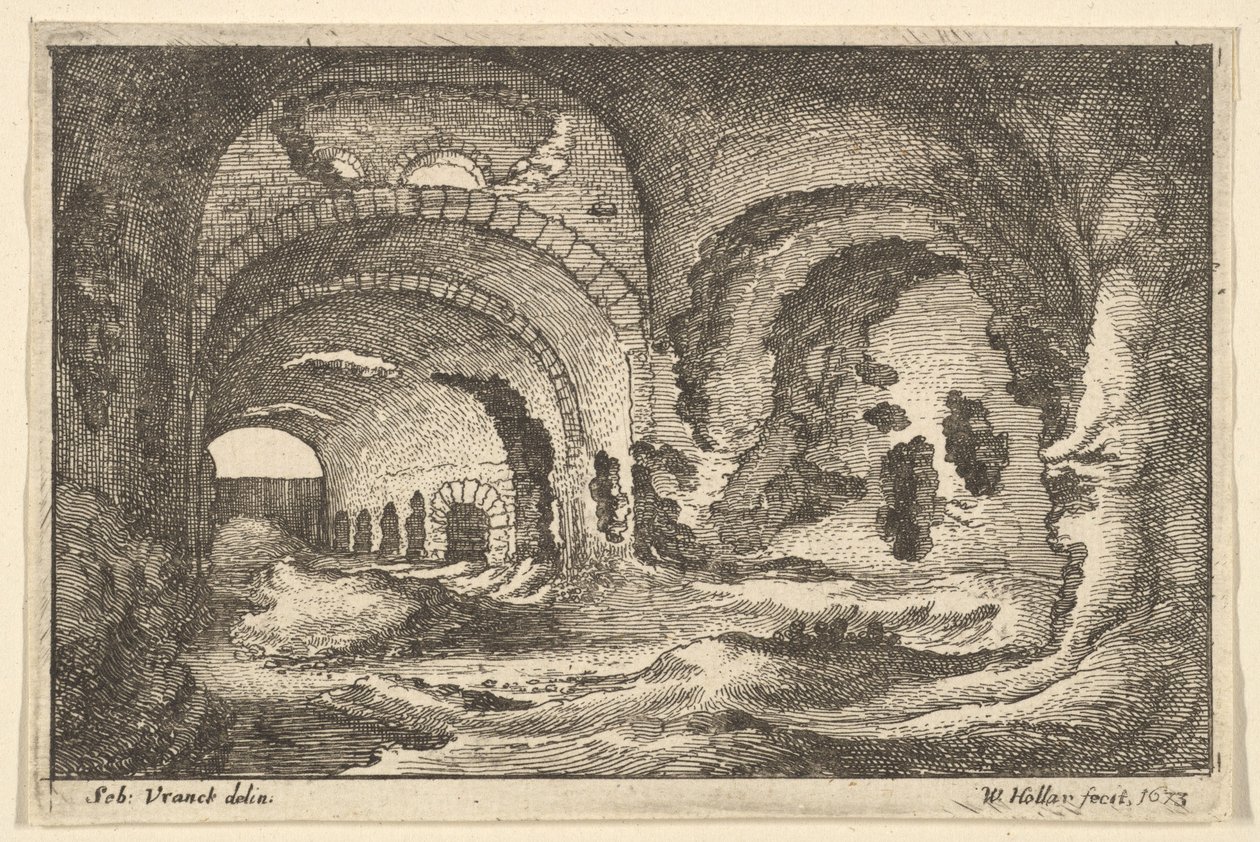 Vestiges romains à Tivoli - Wenceslaus Hollar