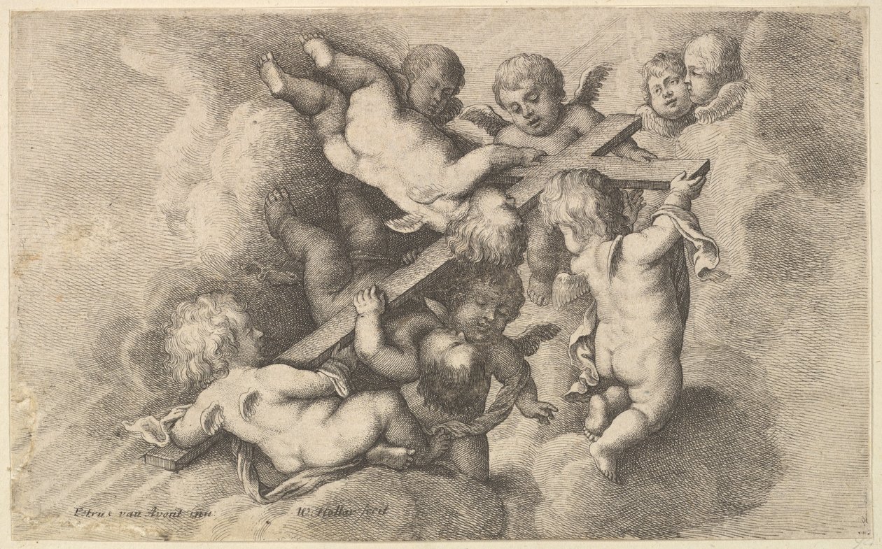 Sept putti portant la croix - Wenceslaus Hollar