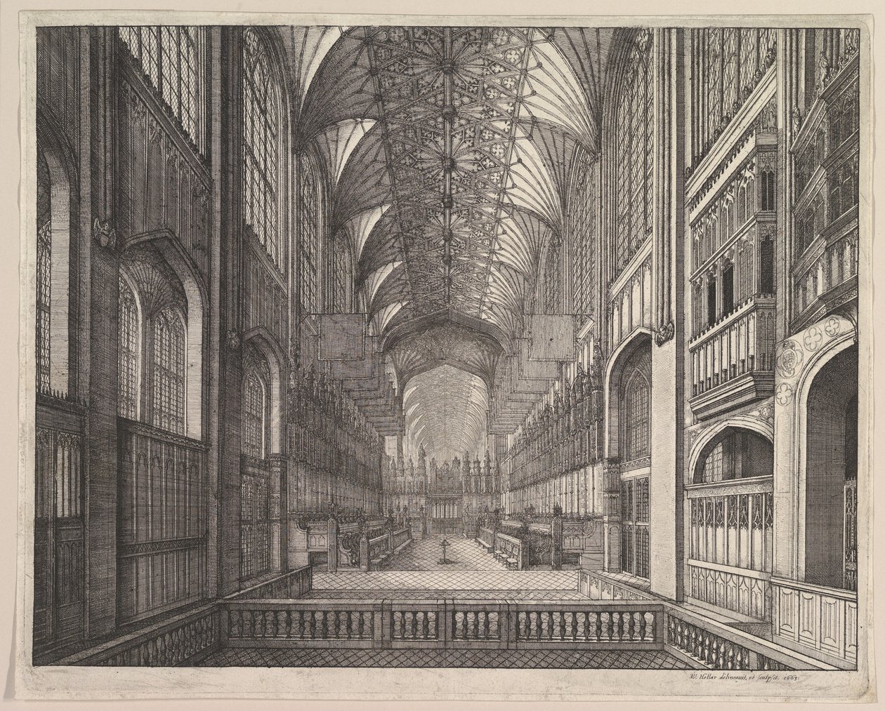 Chœur de la chapelle St. George, Windsor, 1663 - Wenceslaus Hollar