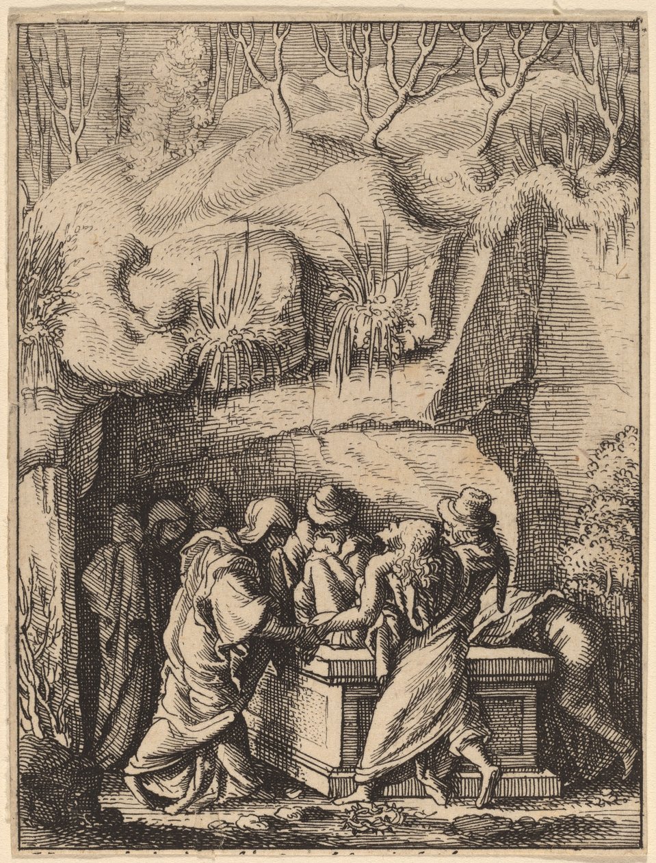 La Mise au tombeau - Wenceslaus Hollar