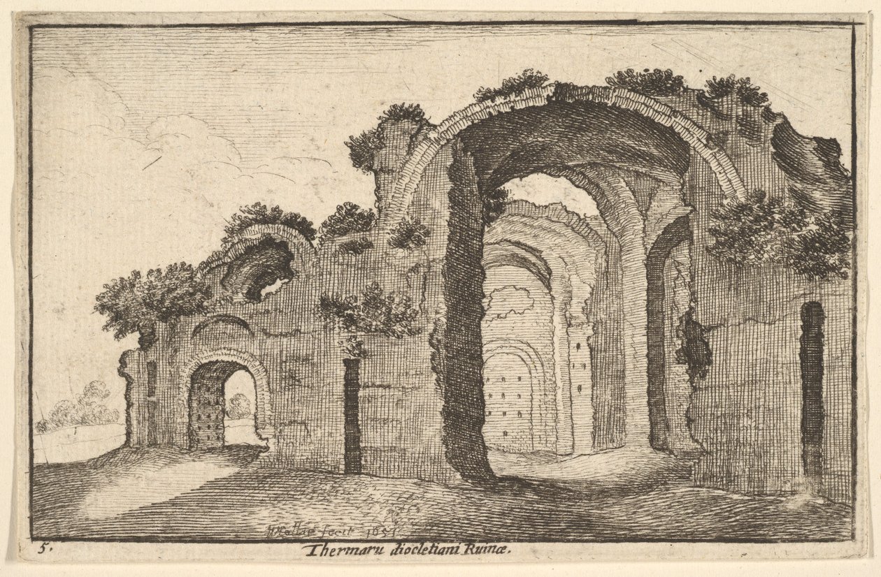 Ruines des thermes de Dioclétien - Wenceslaus Hollar