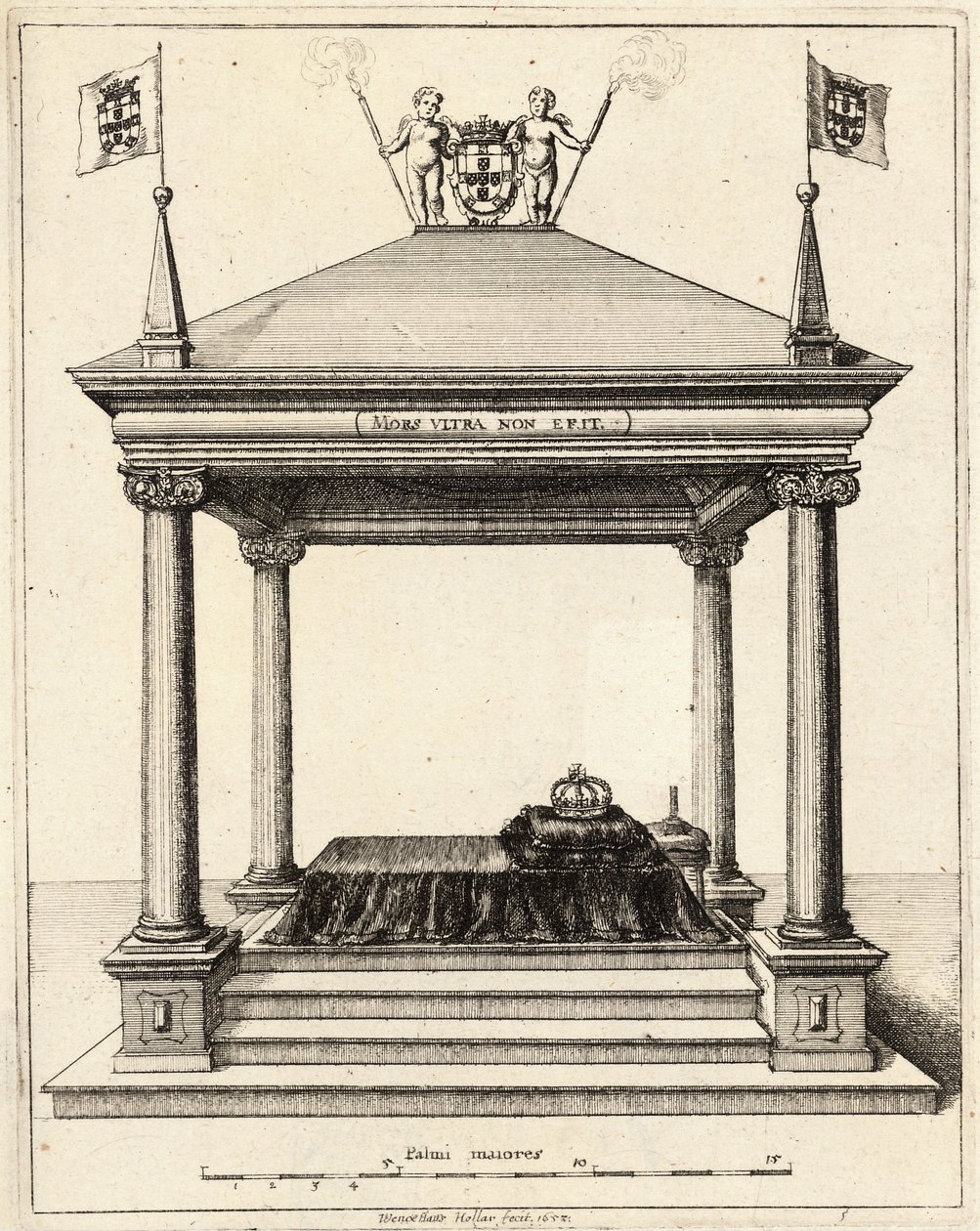 Tombe du Prince Théodosio de Bragance. État 2 - Wenceslaus Hollar