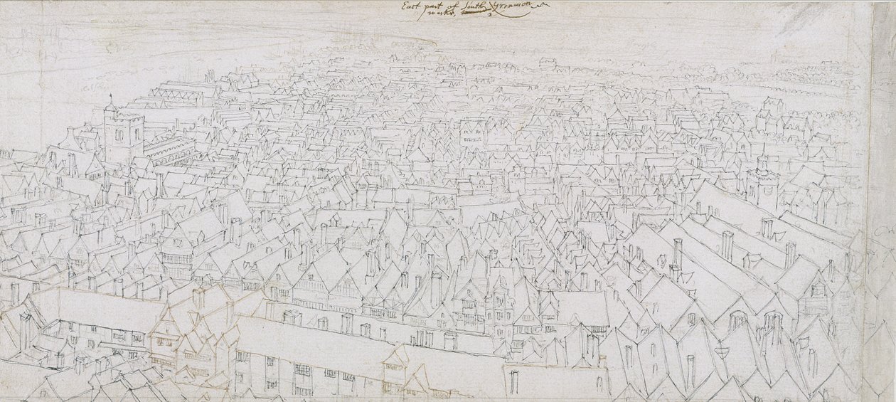 Vue de la partie est de Southwark en direction de Greenwich - Wenceslaus Hollar