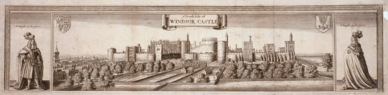 Vue du côté sud du Château de Windsor, Berkshire - Wenceslaus Hollar