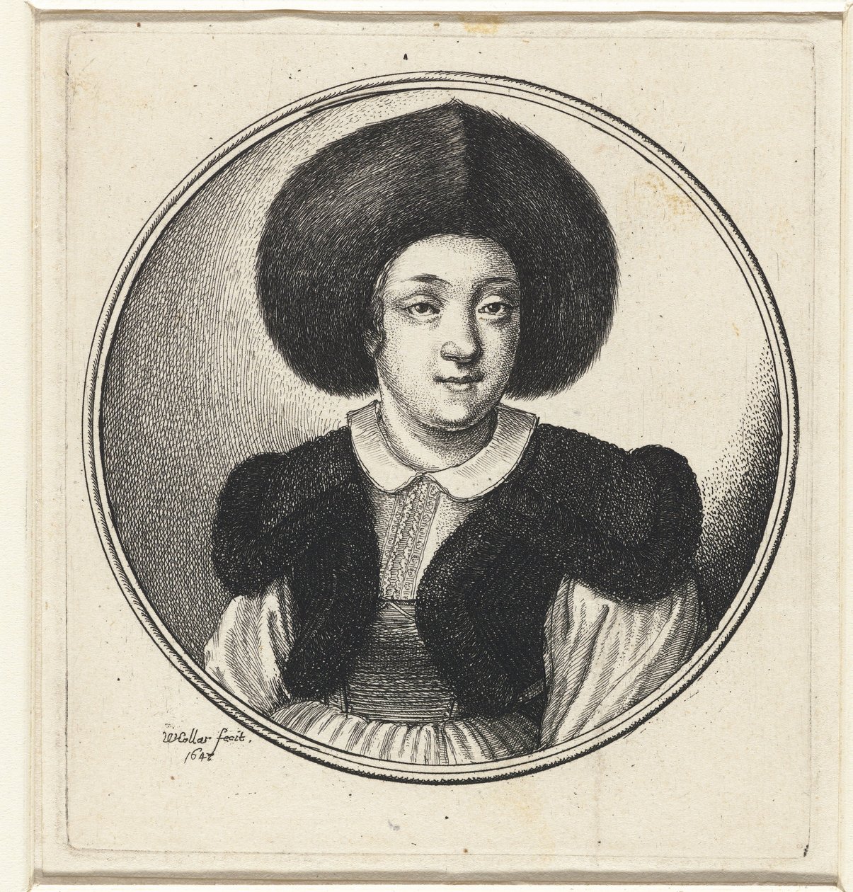 Femme avec un chapeau de fourrure - Wenceslaus Hollar