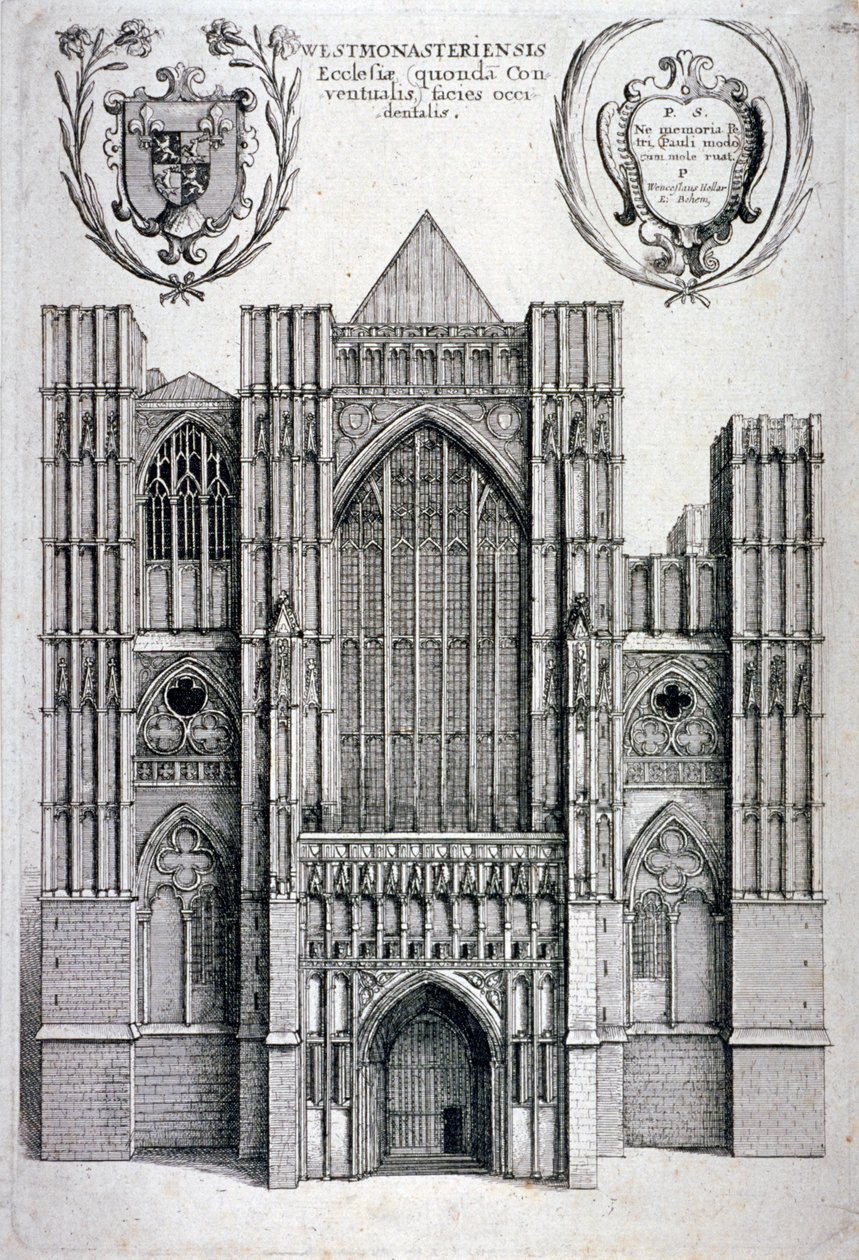 Abbaye de Westminster, Londres, vers 1650 - Wenceslaus Hollar