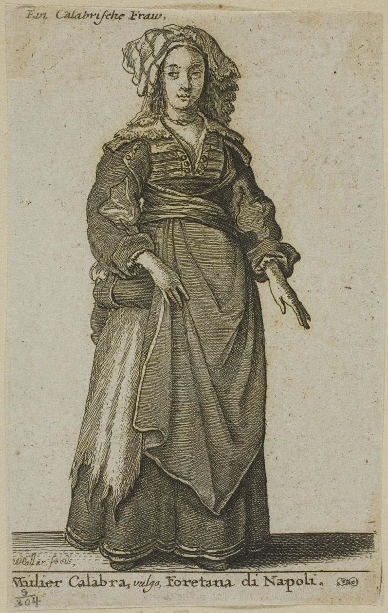 Femme de Calabre - Wenceslaus Hollar