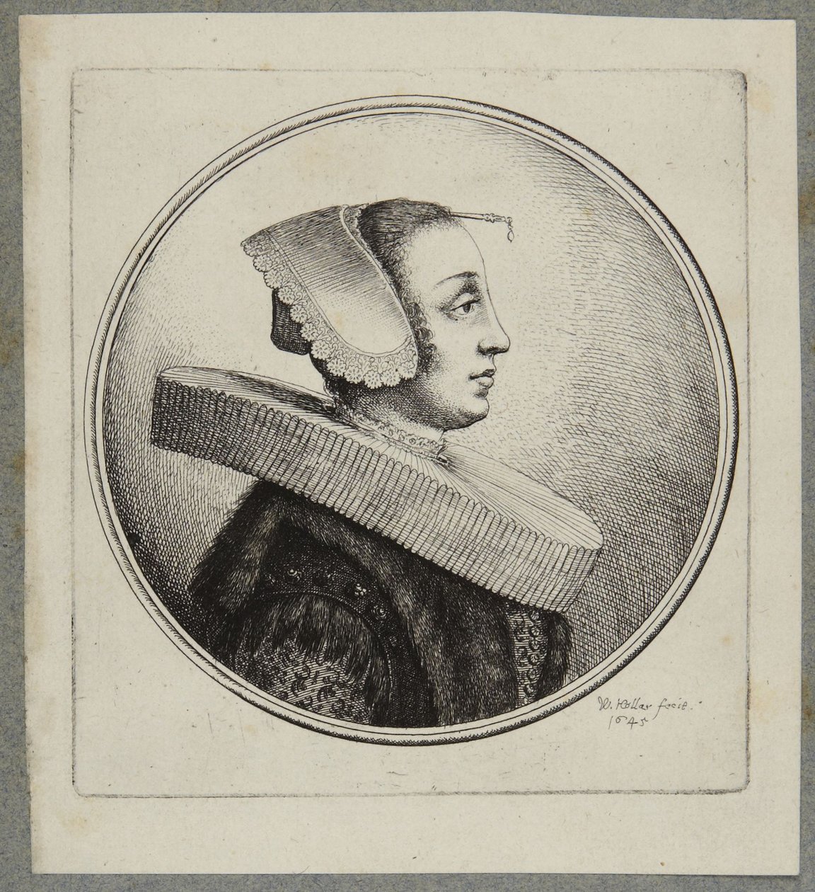 Femme avec fraise et épingle de front - Wenceslaus Hollar