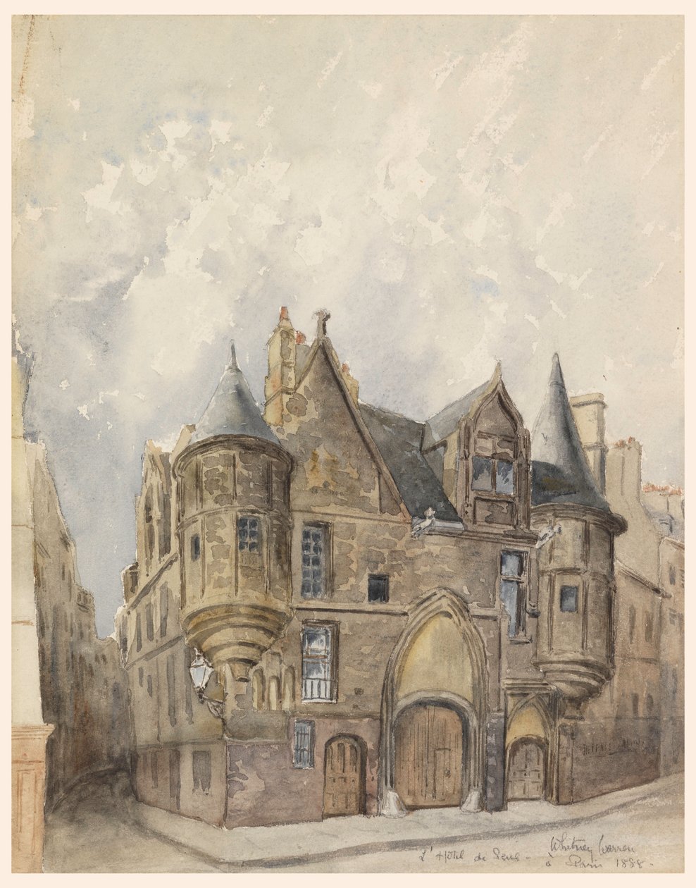 Dessin, Hôtel de Sens, Paris, 1888 - Whitney Warren Jr.