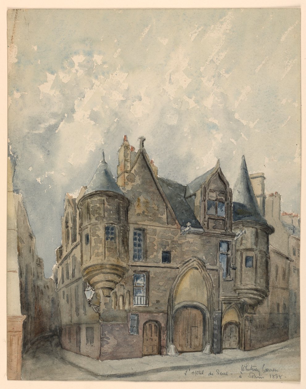 Dessin, Hôtel de Sens, Paris, 1888 - Whitney Warren Jr.