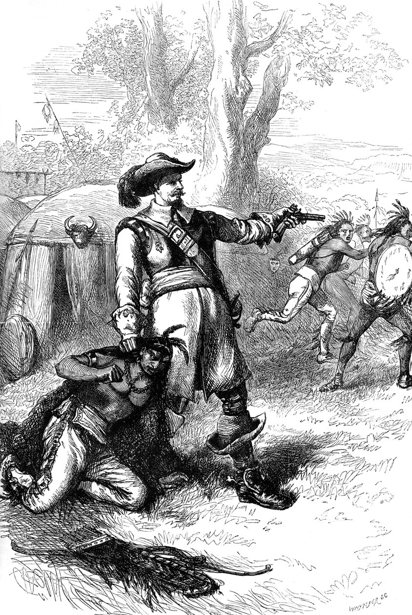 Le colonel Atherton et les Indiens, vers 1880 - Whymper