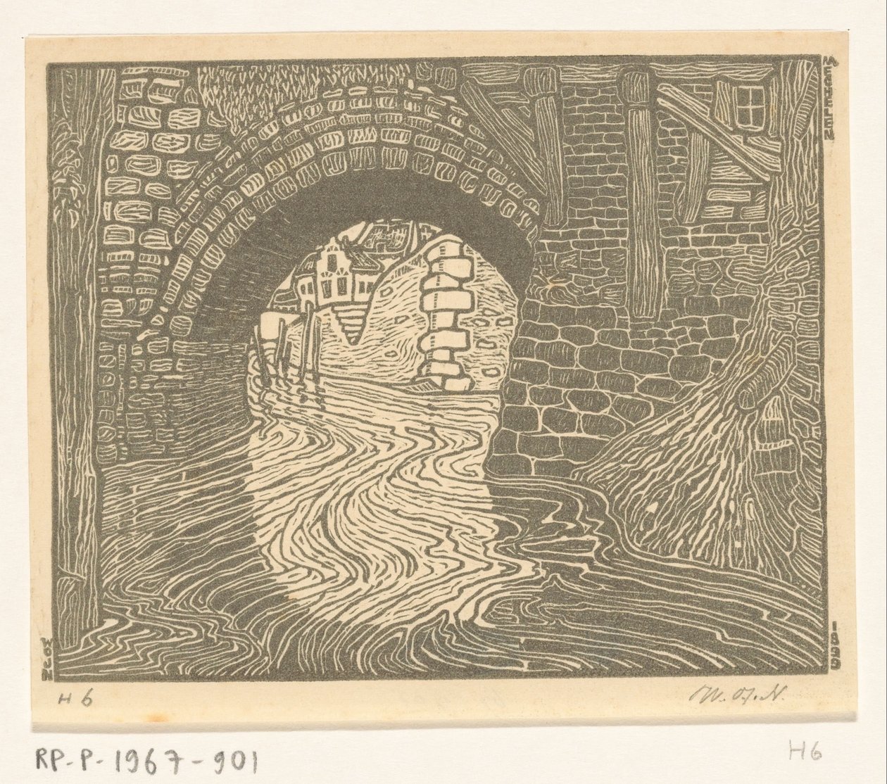 Pont à Malines - Wijnand Otto Jan Nieuwenkamp (signed by artist)