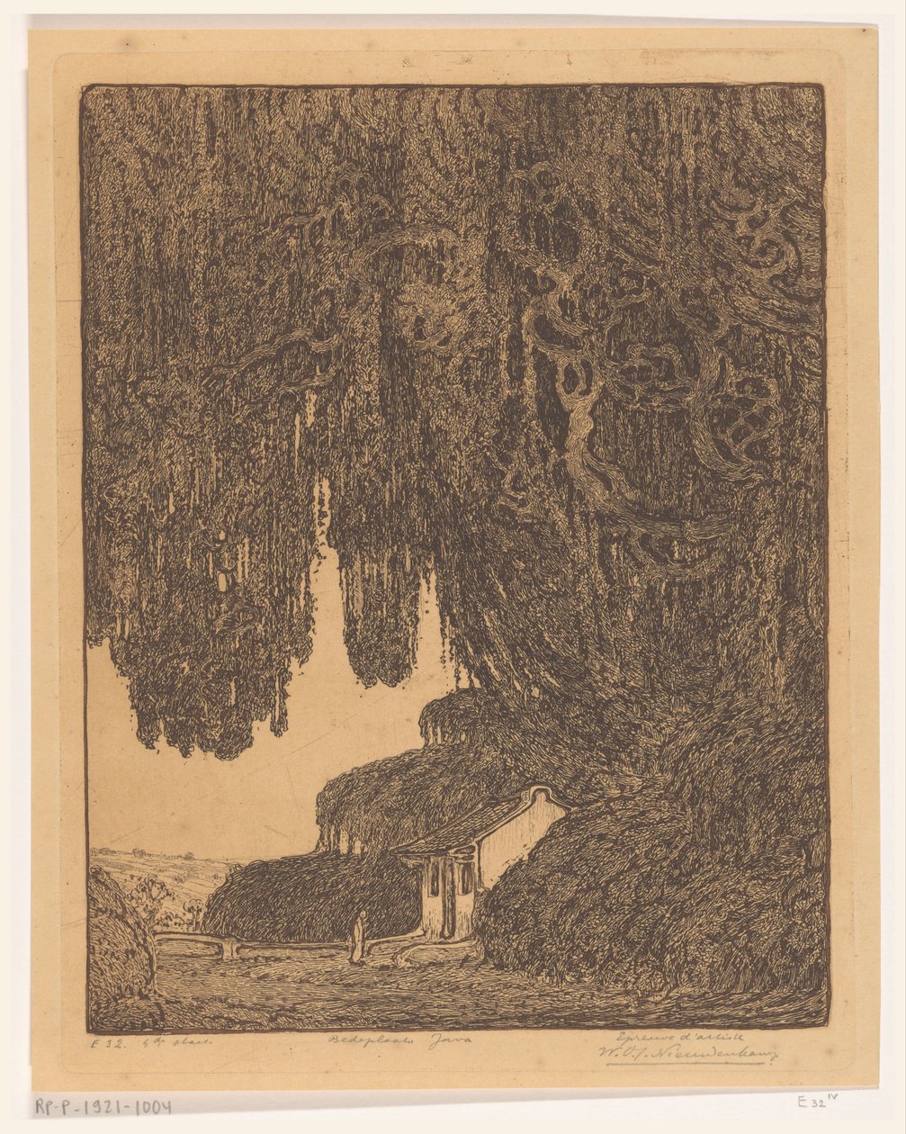 Chapelle chinoise dans les environs de Semarang à Java - Wijnand Otto Jan Nieuwenkamp (signed by artist)