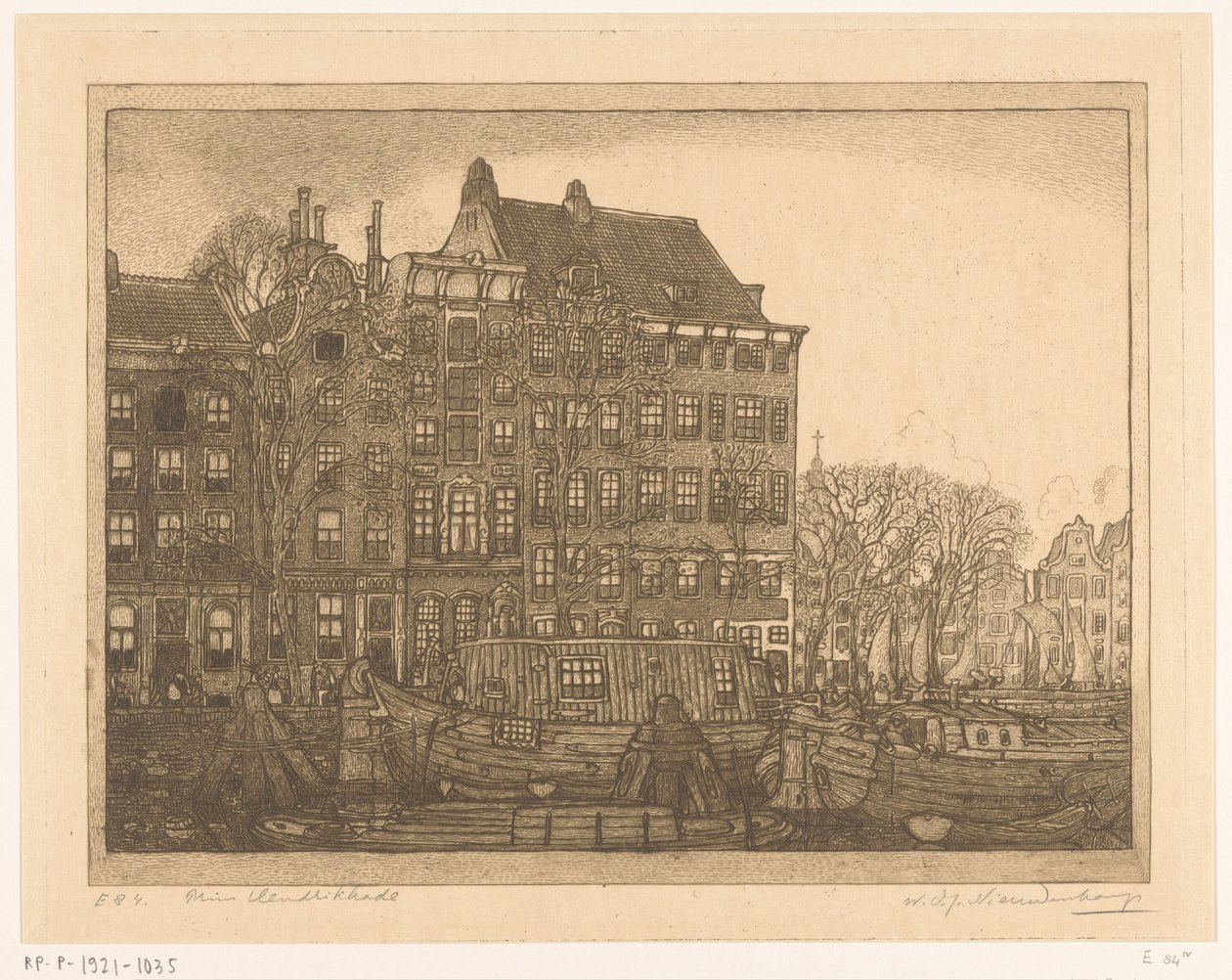 Maisons sur la Prins Hendrikkade à Amsterdam - Wijnand Otto Jan Nieuwenkamp (signed by artist)
