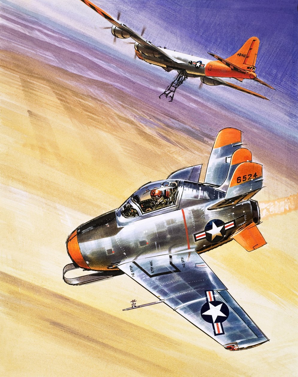 Mini Jet-Fighter, illustration de "Into the Blue" (Dans le bleu) - Wilf (20th century) Hardy