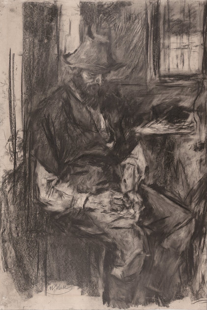 Fermier à une table, bourrant sa pipe, 1894 - Wilhelm Maria Hubertus Leibl