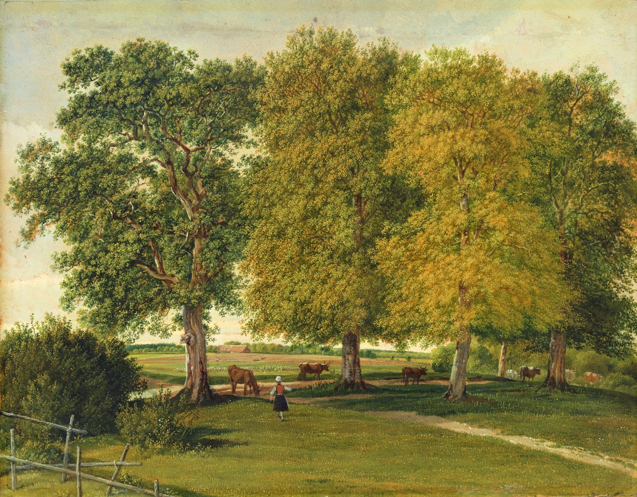 Berger avec du bétail sous des arbres automnaux, vers 1821 - Wilhelm Alexander Kobell
