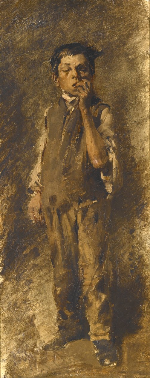 Junge, der an seinen Nägeln kaut - Wilhelm Busch
