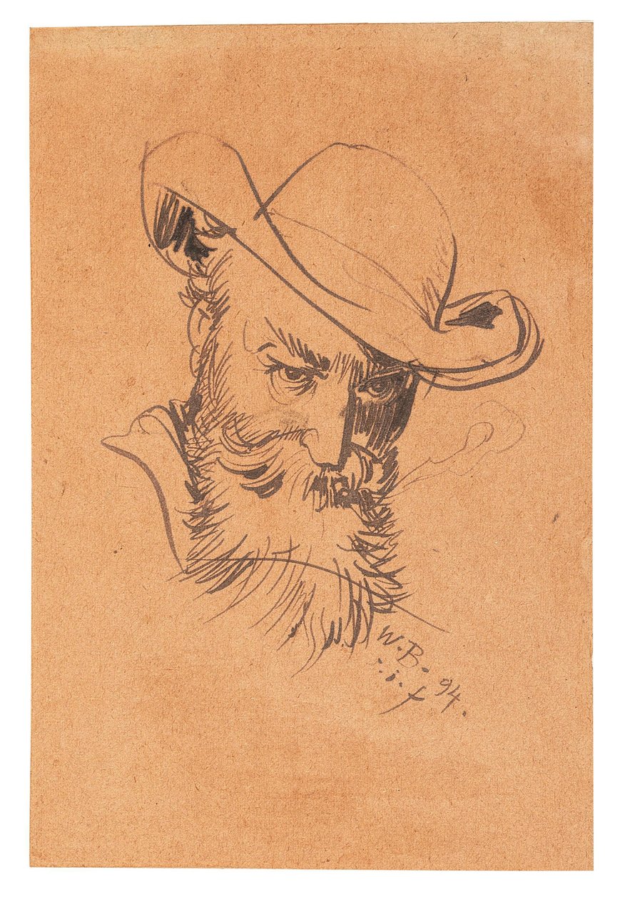 Autoportrait avec chapeau, 1894 - Wilhelm Busch