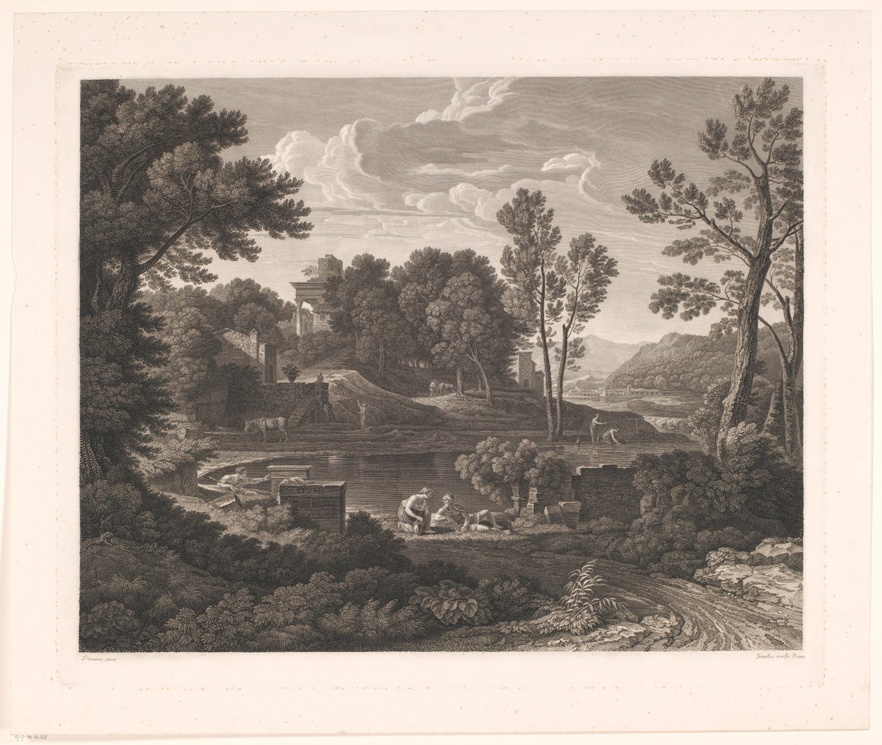 Paysage arcadien avec monuments funéraires - Wilhelm Friedrich Gmelin