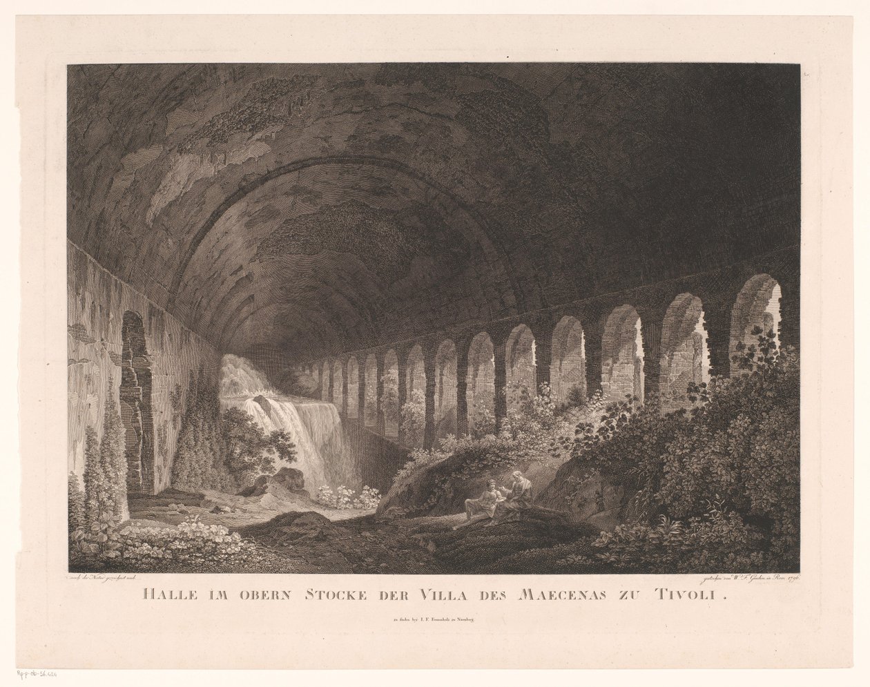 Vue dans les écuries de la Villa Maecenas à Tivoli - Wilhelm Friedrich Gmelin
