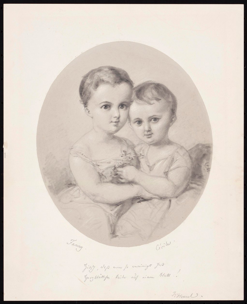 Les petites-filles Fanny et Cécile Hensel, vers 1860 - Wilhelm Hensel