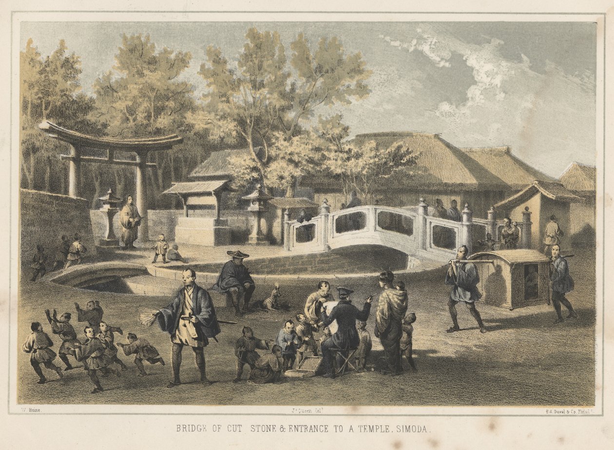 Pont de pierre taillée et entrée d