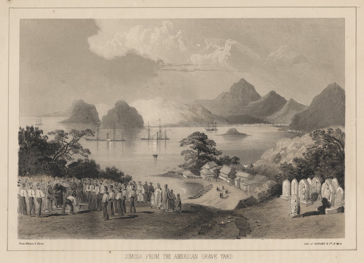 Simoda depuis le cimetière américain, 1885 - Wilhelm Joseph Heine
