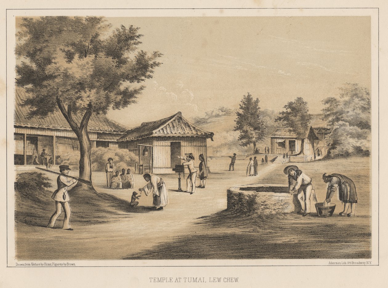Temple à Tumai, Lew Chew, 1855 - Wilhelm Joseph Heine
