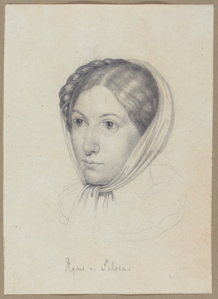 Agnes von Felsen, c.1822 (graphite) - Wilhelm Kügelgen